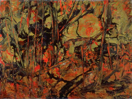 Carle Hessay 1976 Springtime (Orange and Green Tangled Wood)