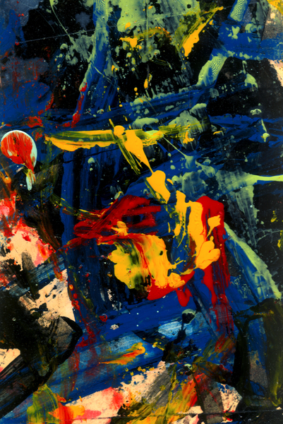 Carle Hessay Abstract No. 25 with poem by bill bissett "letting th brush danse"