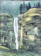 Carle Hessay 1969 Moonlit Waterfall